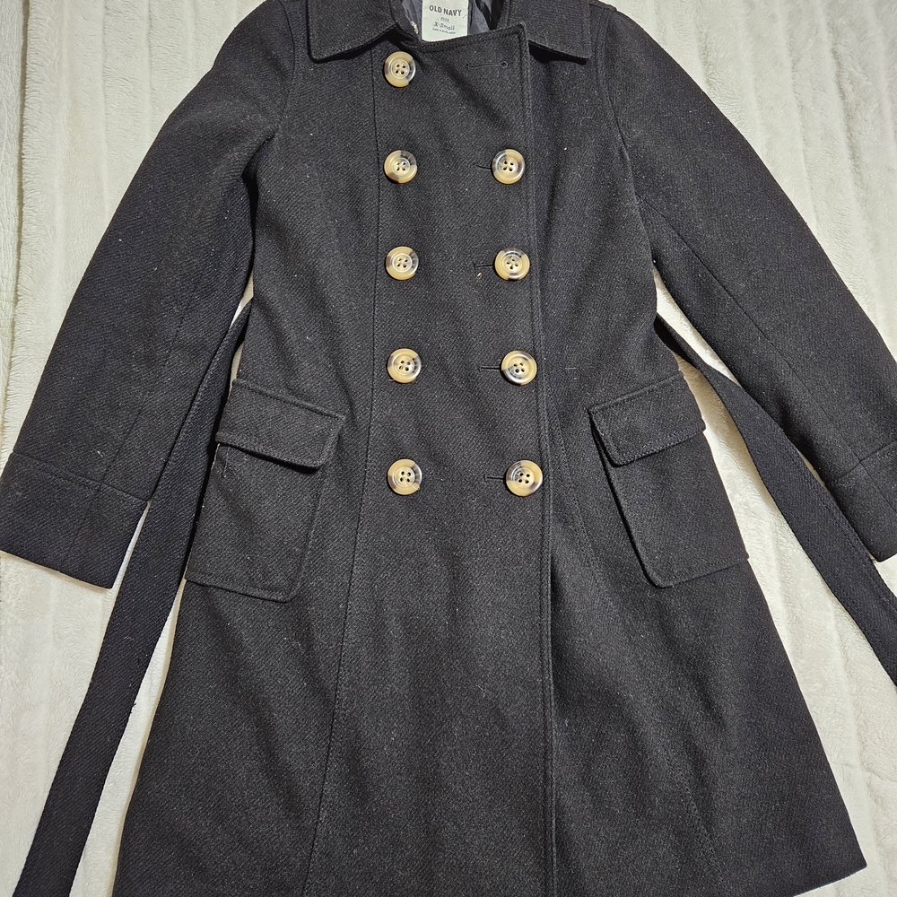 Old Navy Black Jacket  Black Coat –xs Timeless Elegance